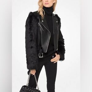 Michael Michael Kors Lamb Leather Biker Jacket